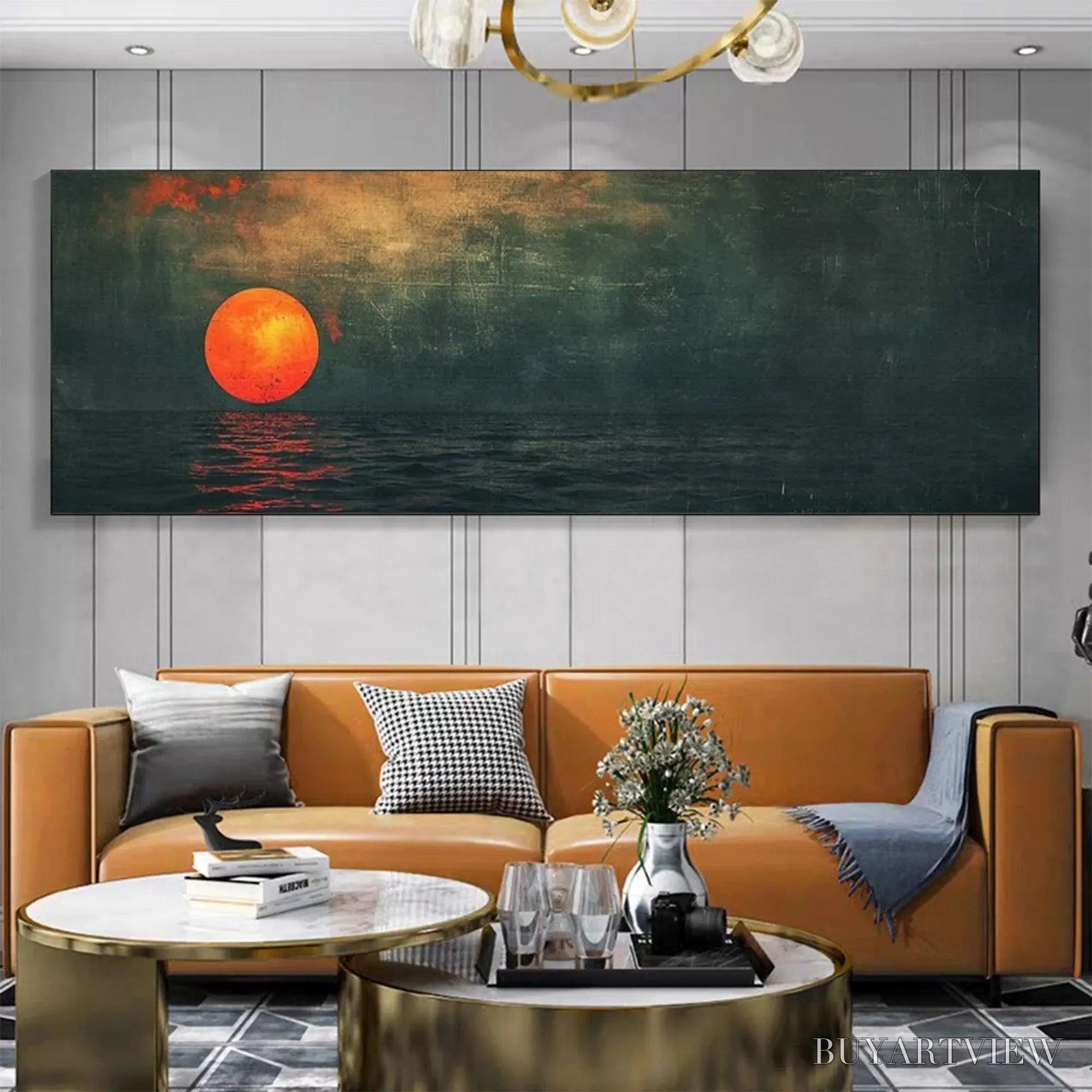 ARTOVITAS Blood Moon Panoramic – Sunset Painting, Panoramic - image 2