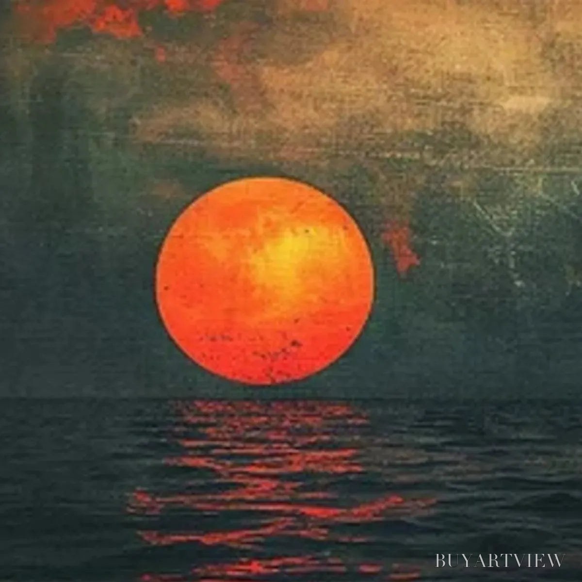 ARTOVITAS Blood Moon Panoramic – Sunset Painting, Panoramic - image 3