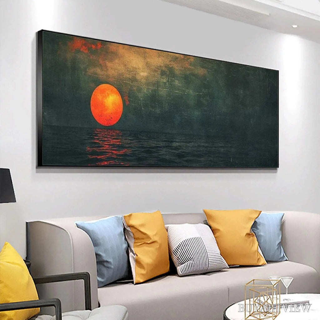 ARTOVITAS Blood Moon Panoramic – Sunset Painting, Panoramic - image 4