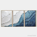 ARTOVITAS Textured Oceanscape Triptych – Textured Abstract Painting Set of 3 - image 1