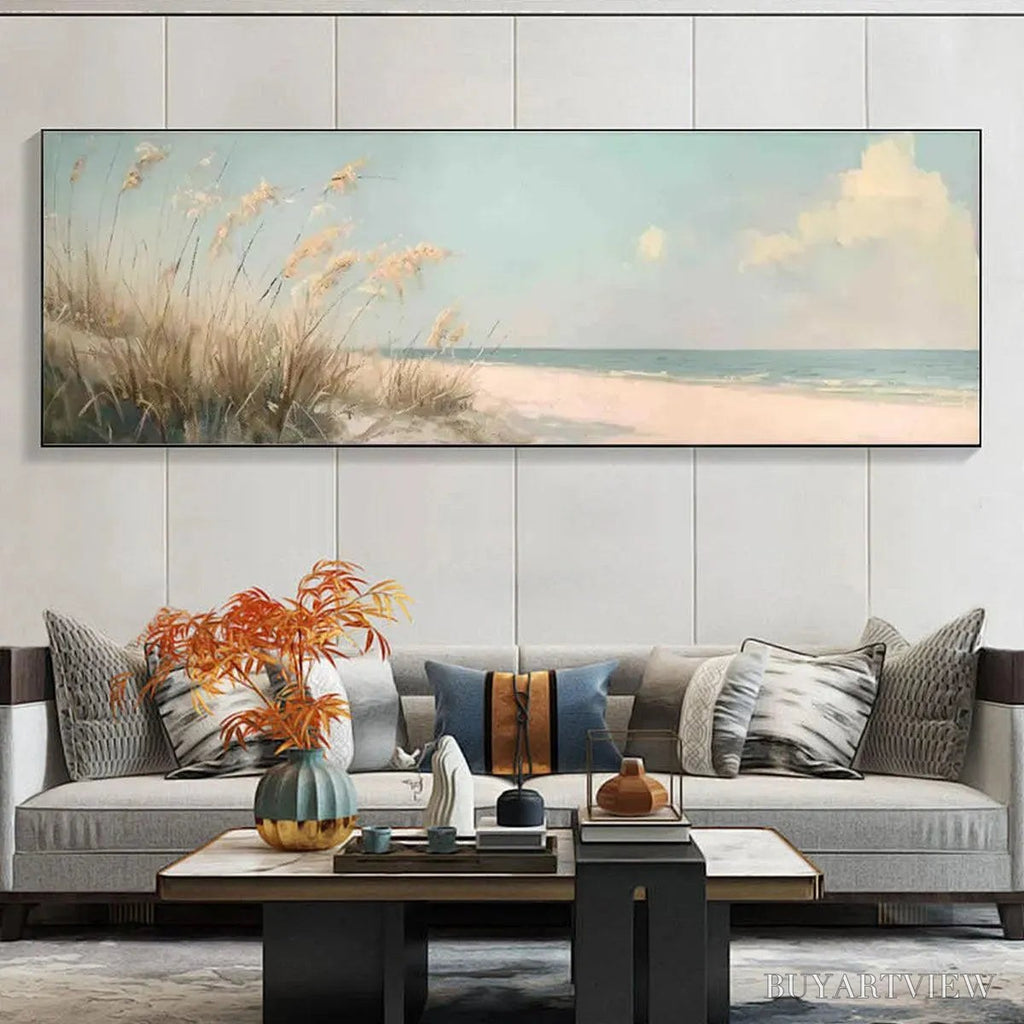 ARTOVITAS Beach Grass Panoramic – Beach Painting, Panoramic - image 2