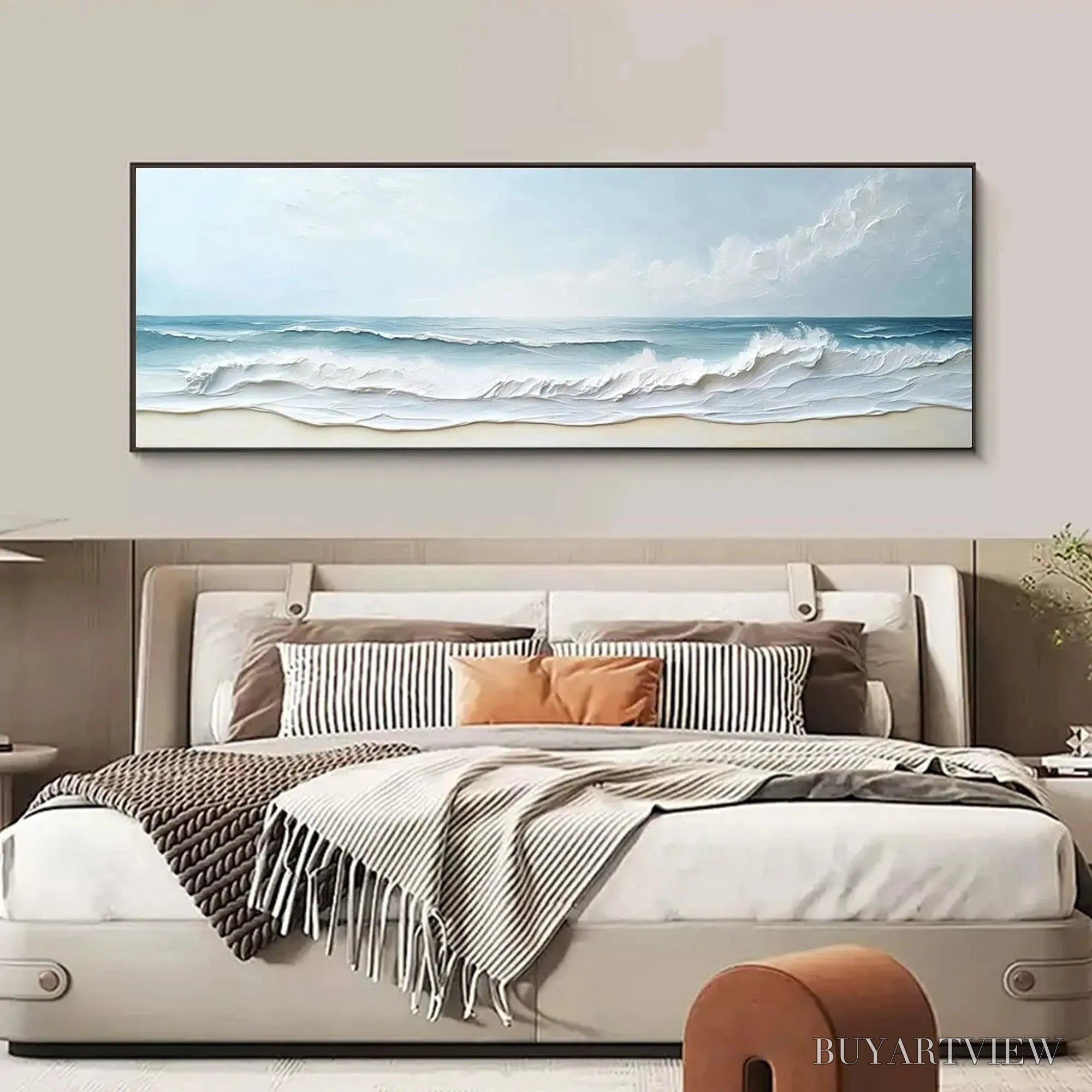 ARTOVITAS Ocean Waves Panoramic – Panoramic Ocean Painting, Beach - image 2