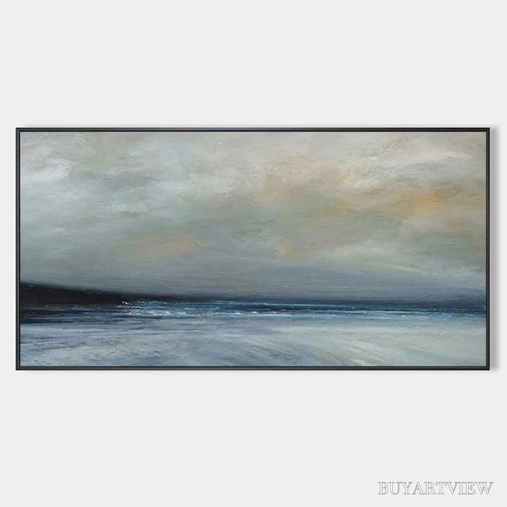 ARTOVITAS Twilight Coast – Panoramic Coastal Landscape Painting, Horizontal - image 1