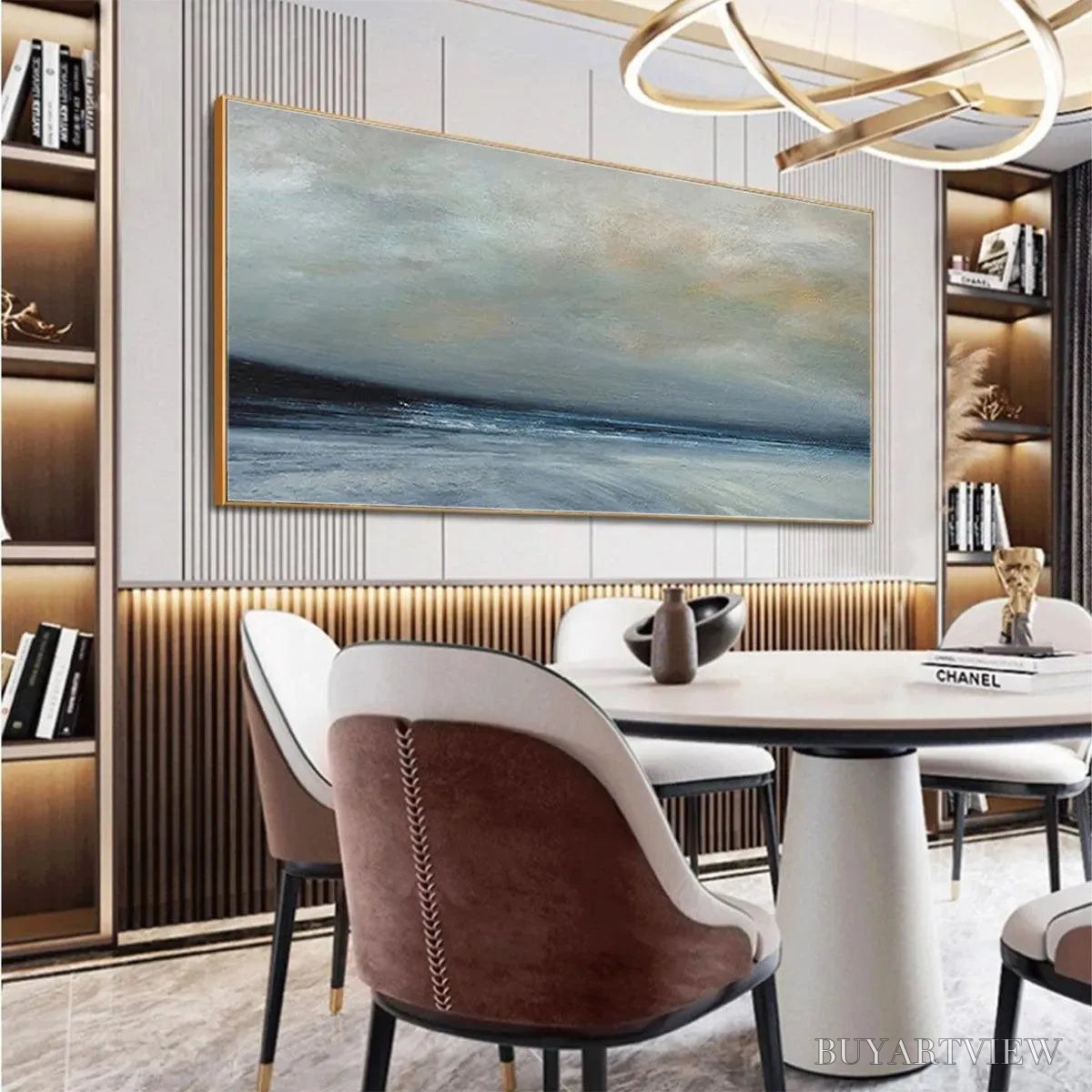 ARTOVITAS Twilight Coast – Panoramic Coastal Landscape Painting, Horizontal - image 2