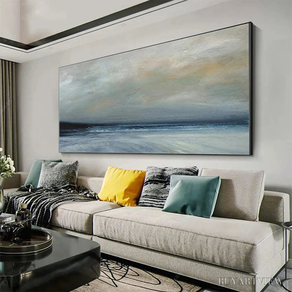 ARTOVITAS Twilight Coast – Panoramic Coastal Landscape Painting, Horizontal - image 4