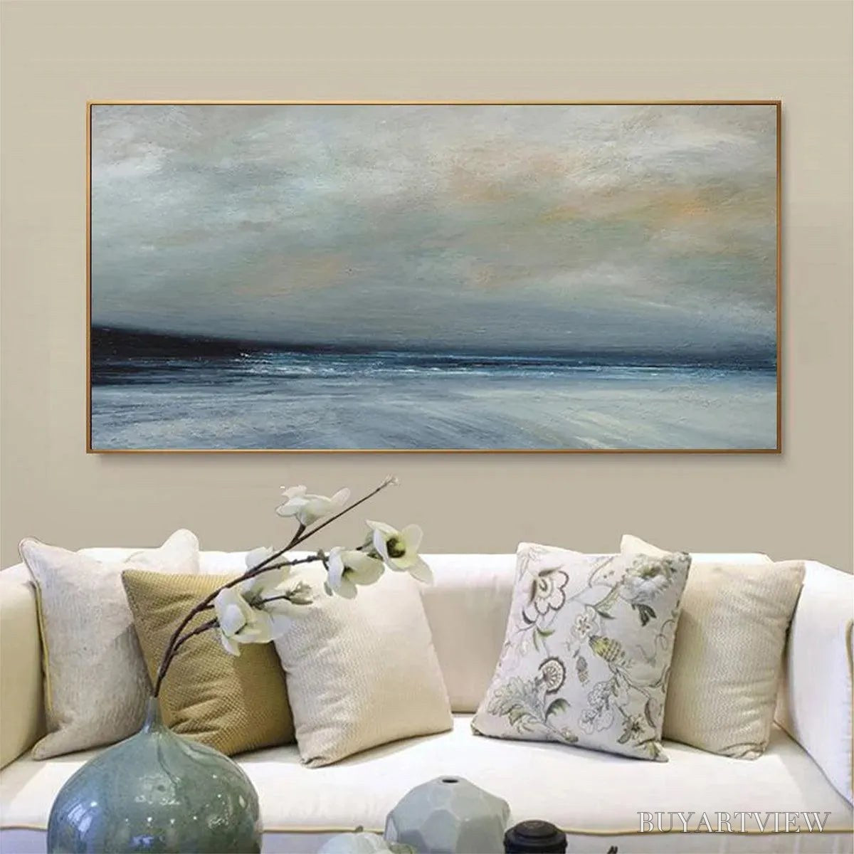 ARTOVITAS Twilight Coast – Panoramic Coastal Landscape Painting, Horizontal - image 5
