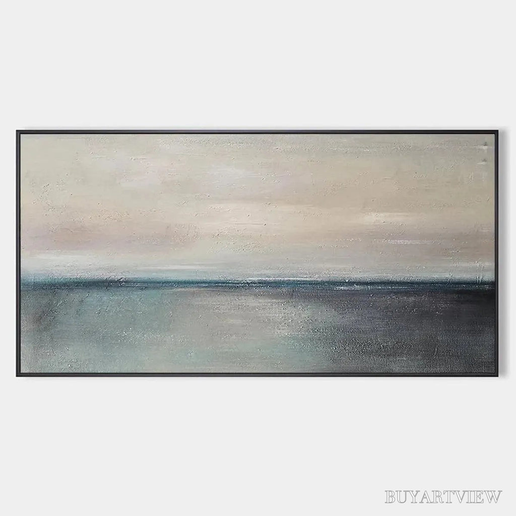 ARTOVITAS Serene Horizon – Panoramic Seascape Painting, Horizontal - image 1