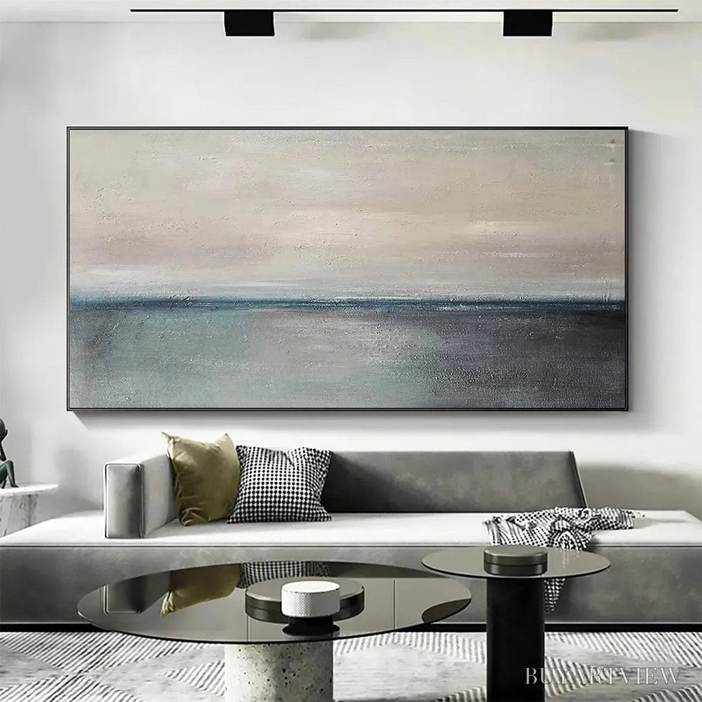 ARTOVITAS Serene Horizon – Panoramic Seascape Painting, Horizontal - image 2