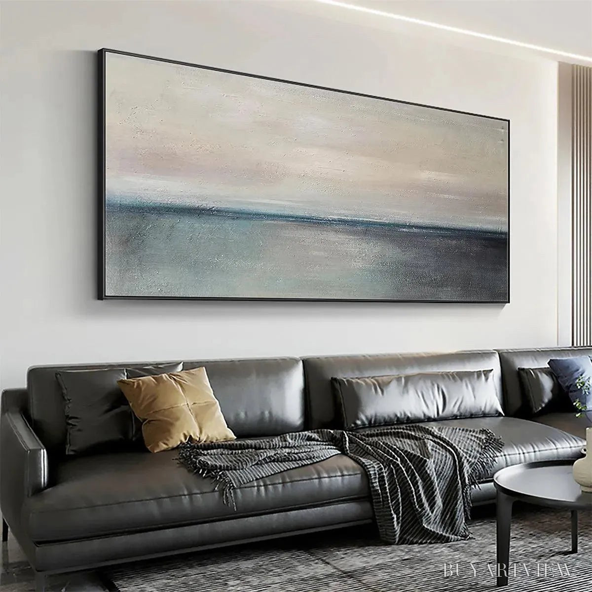 ARTOVITAS Serene Horizon – Panoramic Seascape Painting, Horizontal - image 3