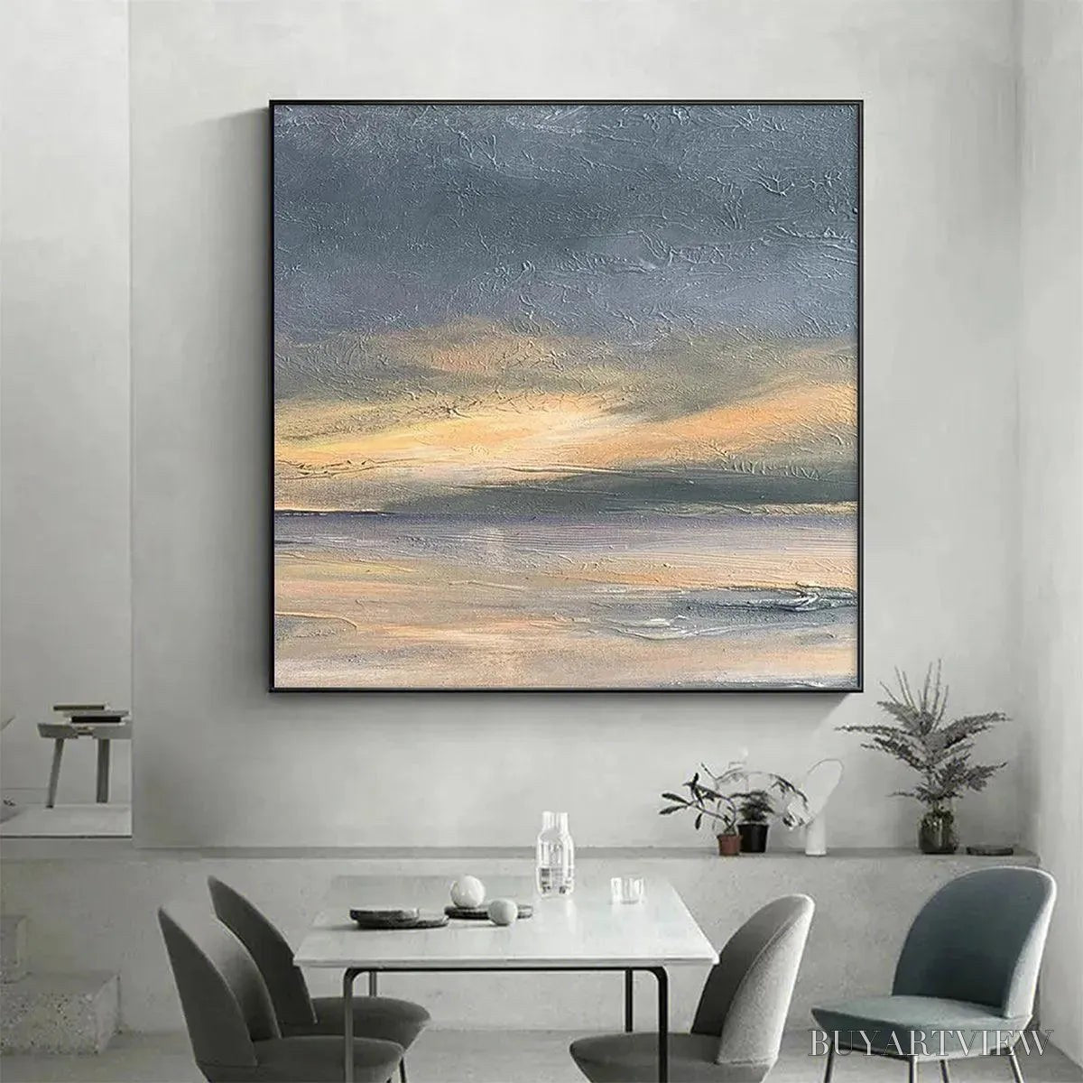 ARTOVITAS Stormy Seascape – Textured Seascape Painting, Square - image 2