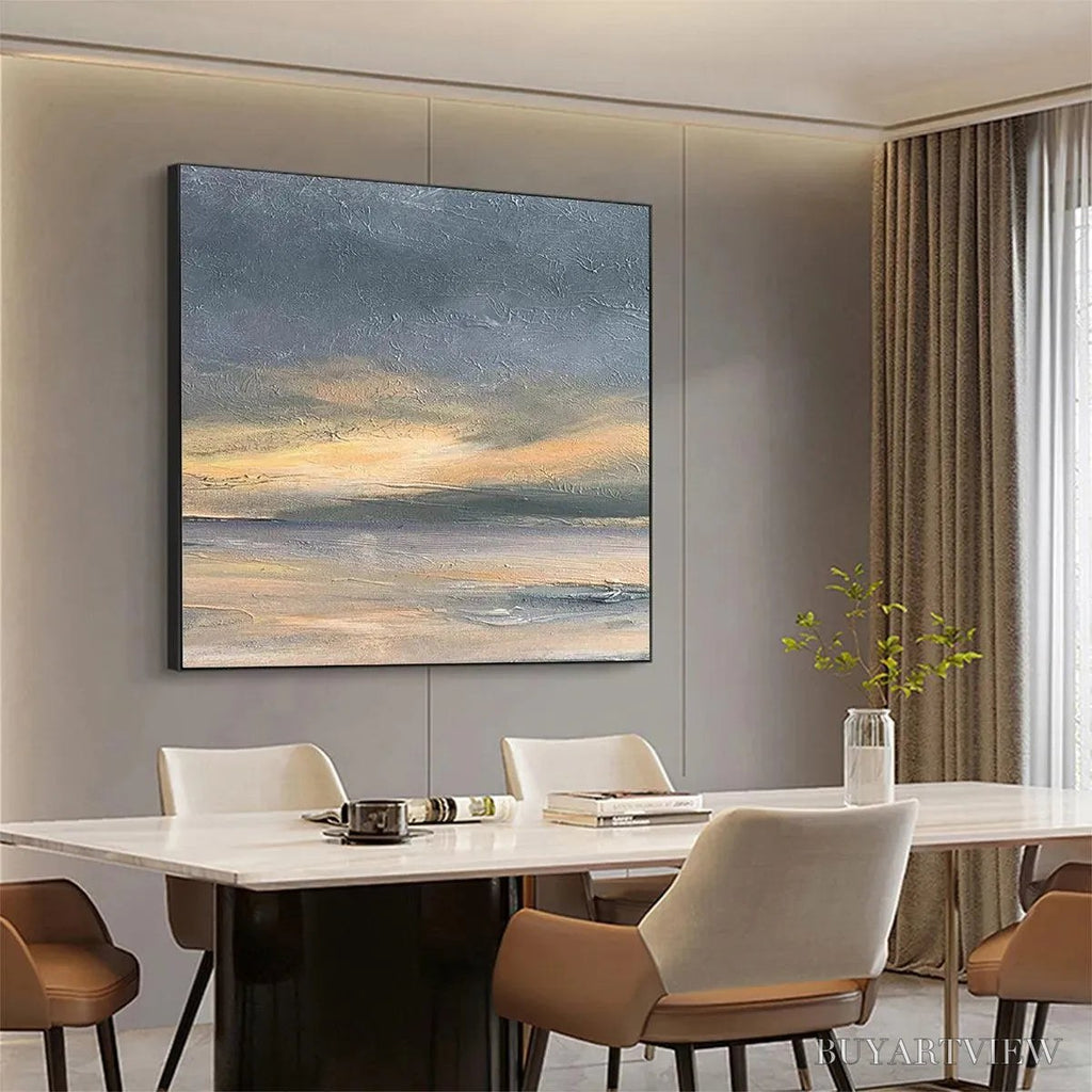 ARTOVITAS Stormy Seascape – Textured Seascape Painting, Square - image 3