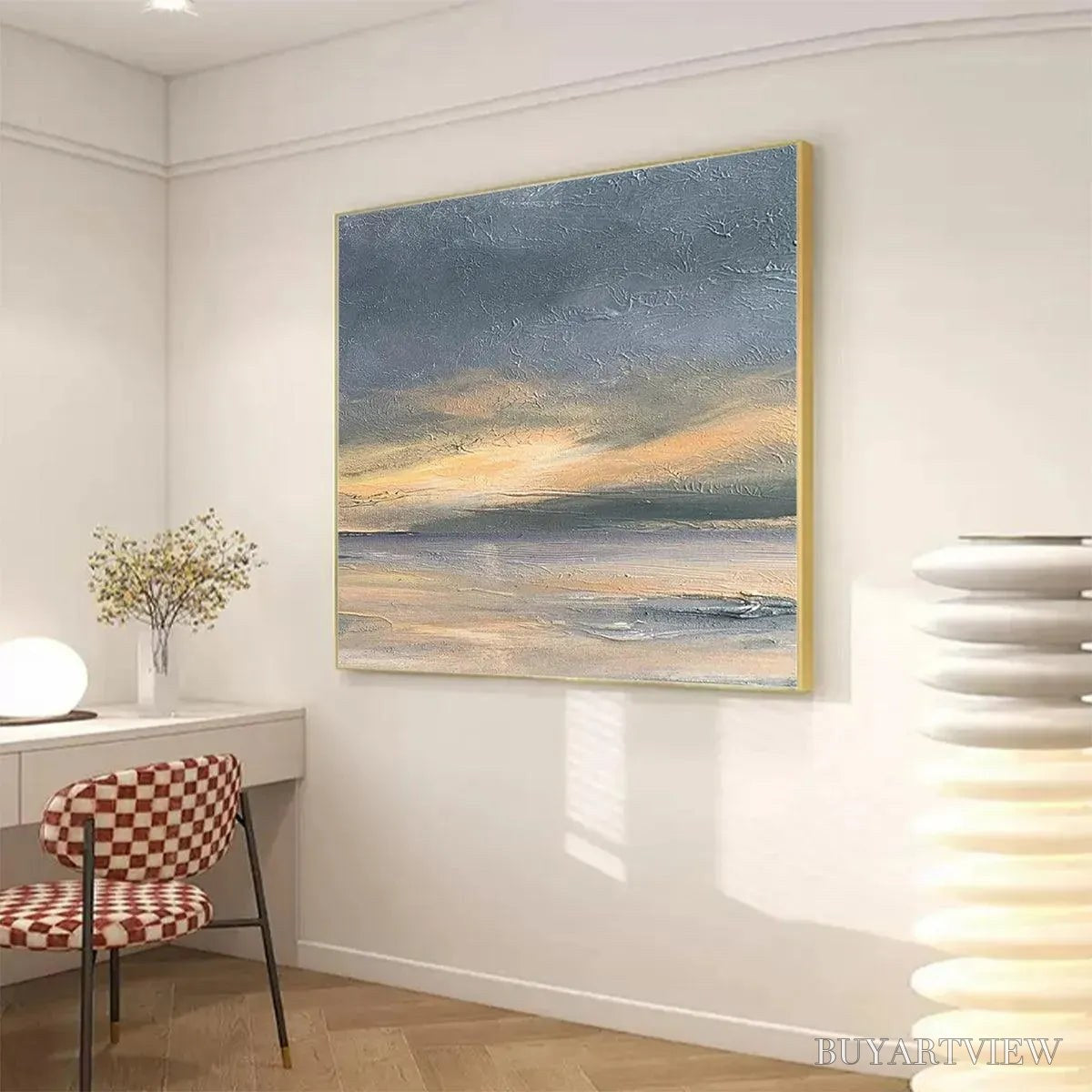 ARTOVITAS Stormy Seascape – Textured Seascape Painting, Square - image 5