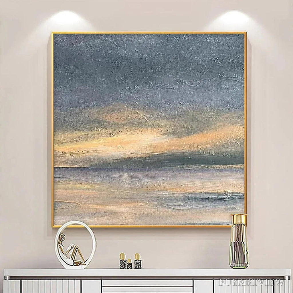 ARTOVITAS Stormy Seascape – Textured Seascape Painting, Square - image 6