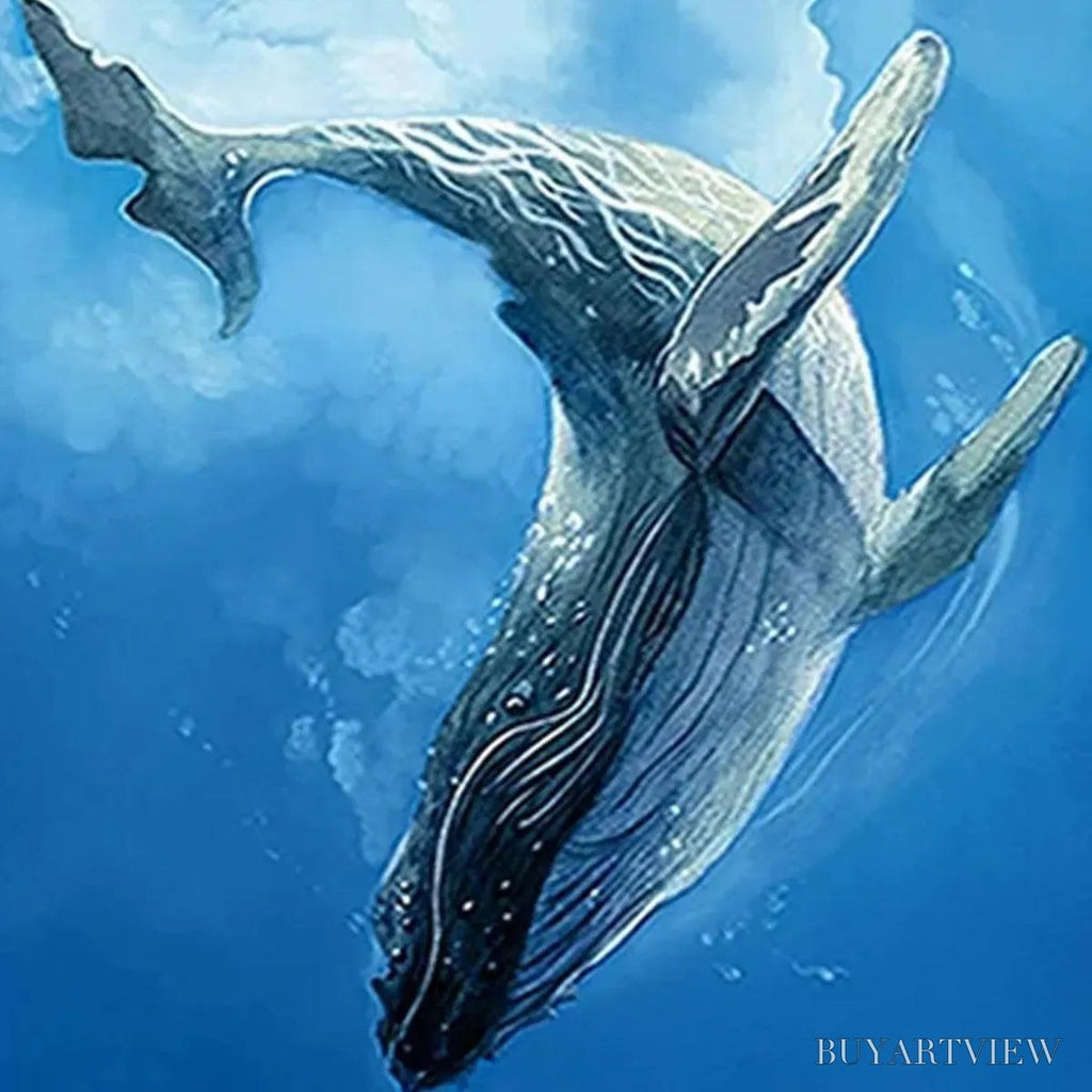 ARTOVITAS Whale Encounter – Majestic Whale and Diver Painting, Vertical - image 4