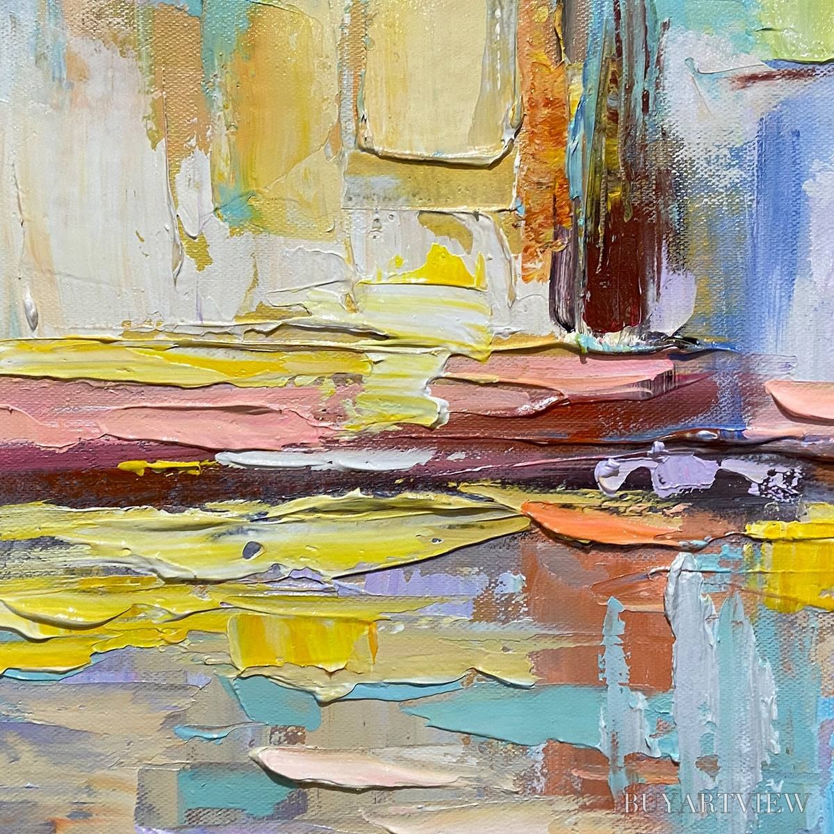 ARTOVITAS Abstract Seascape Triptych – Impasto Seascape Painting Set of 3 - image 5