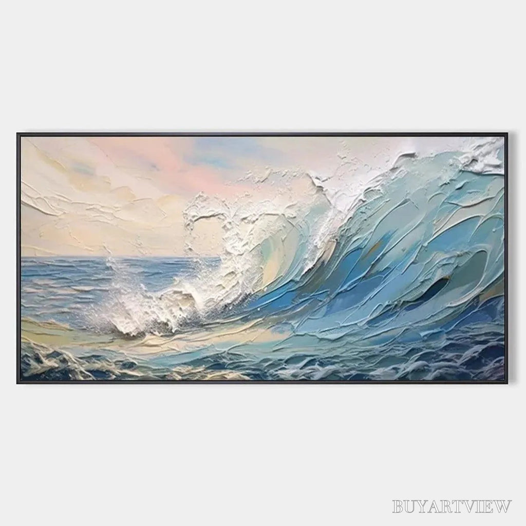 ARTOVITAS Cresting Wave – Textured Seascape Painting - image 1