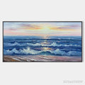 ARTOVITAS Golden Sunset Serenade – Panoramic Ocean Sunset Painting - image 1
