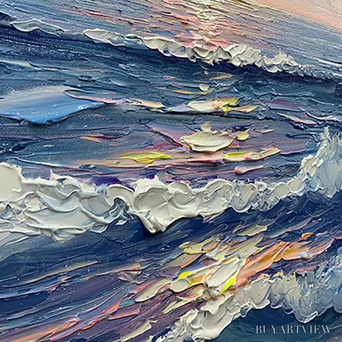ARTOVITAS Golden Sunset Serenade – Panoramic Ocean Sunset Painting - image 5