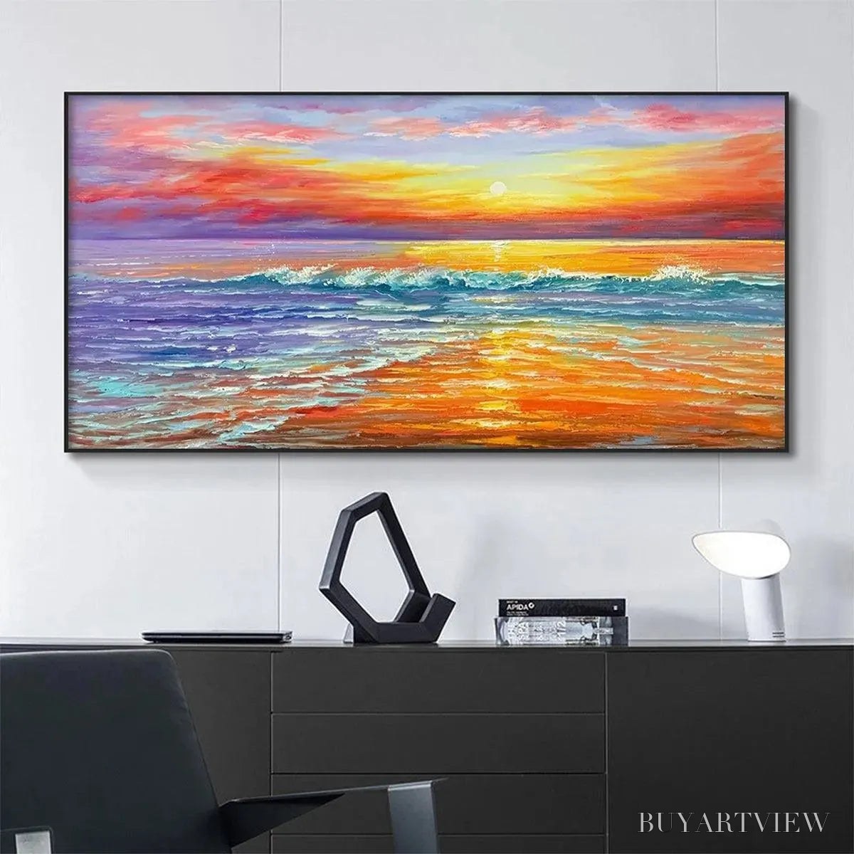 ARTOVITAS Tropical Sunset Beach – Vibrant Coastal Painting - image 2