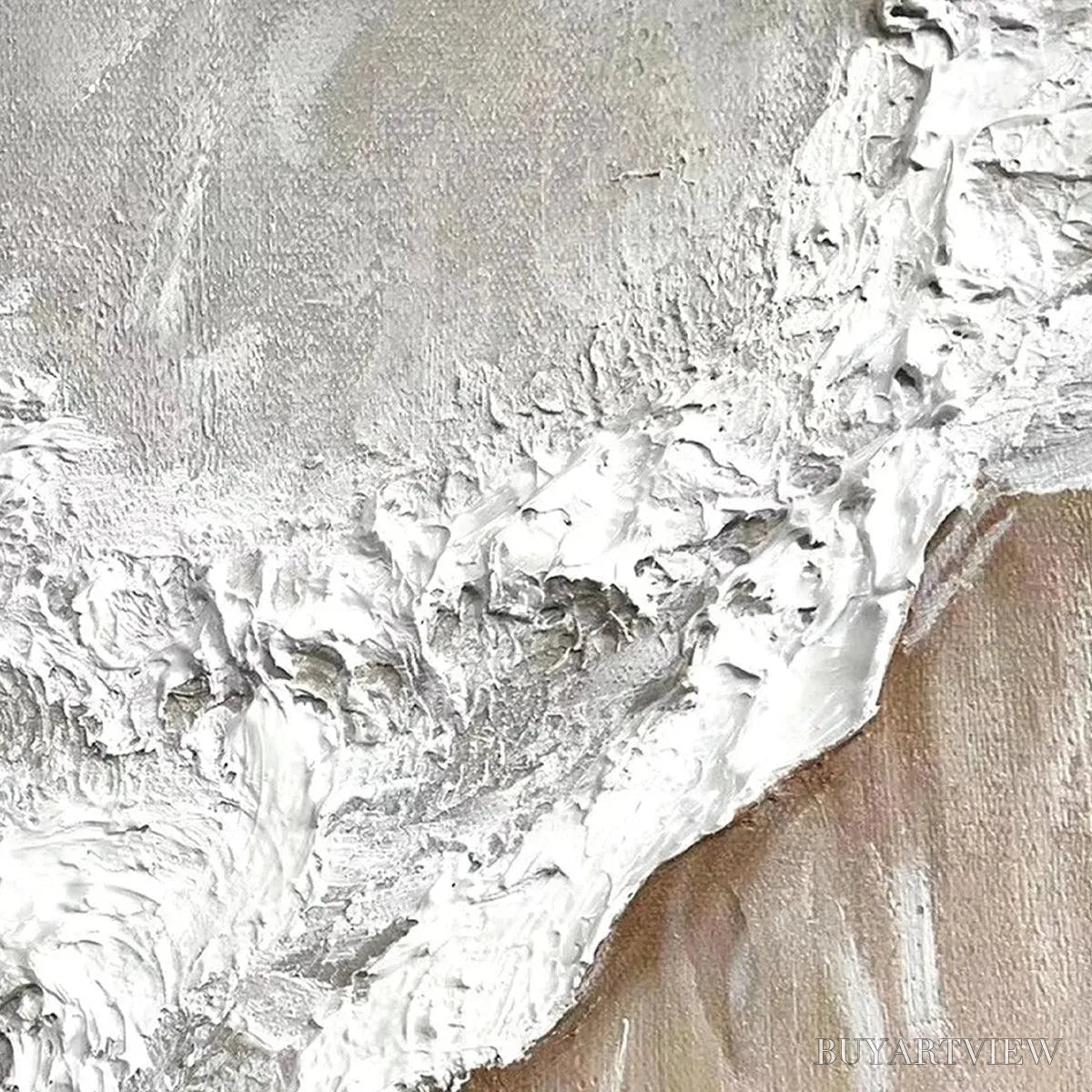 ARTOVITAS Sandy Whispers – Minimalist Beach Waves Painting, Horizontal - image 3