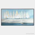 ARTOVITAS Golden Sails – Abstract Seascape Painting with Gold Accents - image 1