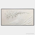 ARTOVITAS White Wave – Textured Minimalist Ocean Wave Painting in White - image 1