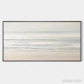 ARTOVITAS Tranquil Coast – Minimalist Coastal Landscape Painting in Neutral Tones - image 1