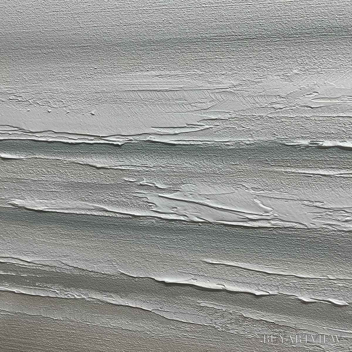 ARTOVITAS Tranquil Coast – Minimalist Coastal Landscape Painting in Neutral Tones - image 6