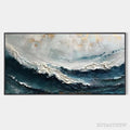 ARTOVITAS Ocean Dream – Textured Abstract Ocean Painting in Blue, White, and Gold - image 1