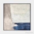 ARTOVITAS Serene Shore – Minimalist Abstract Coastal Painting in Blue and Beige - image 1