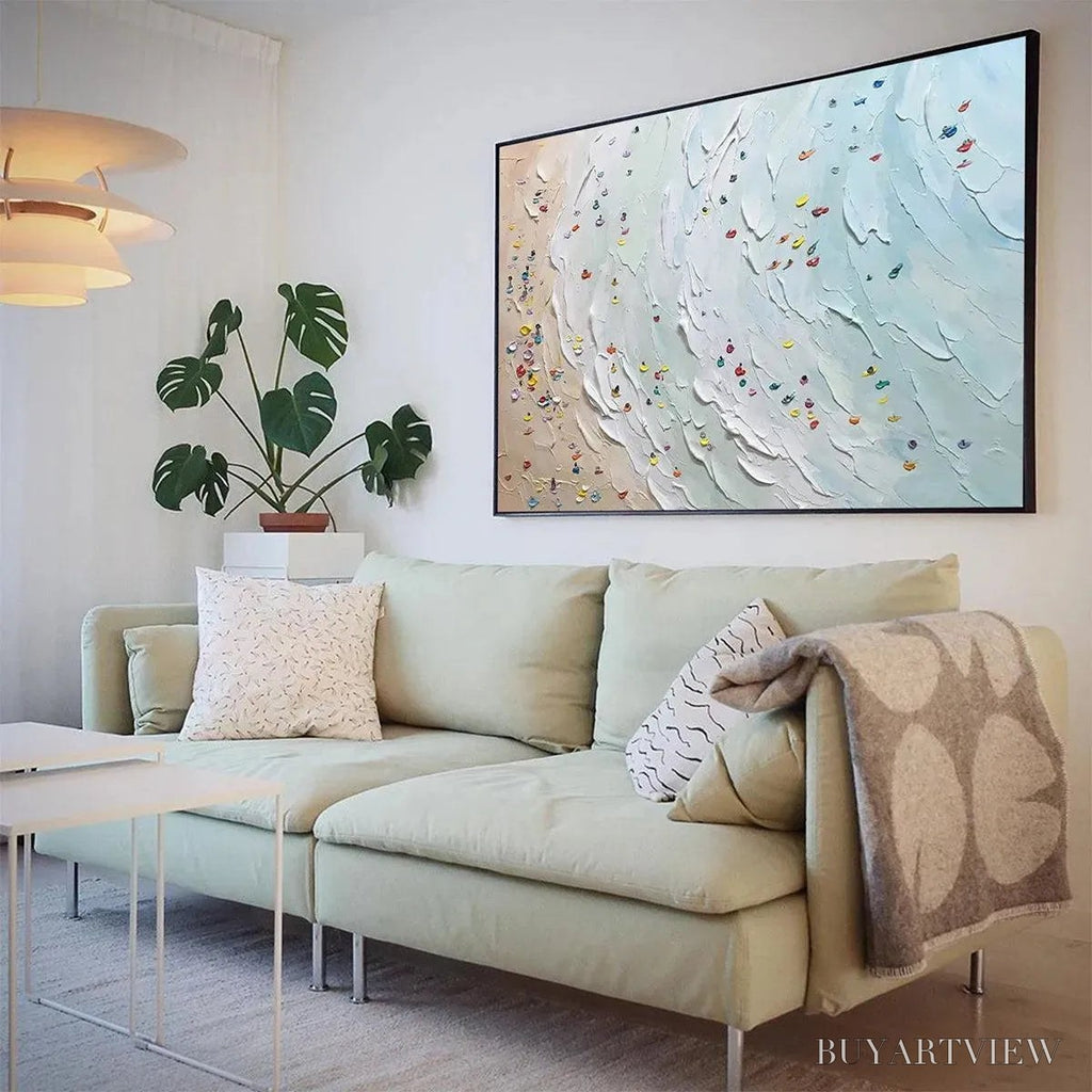 ARTOVITAS Beach Day – Textured Minimalist Beach Scene Painting - image 4