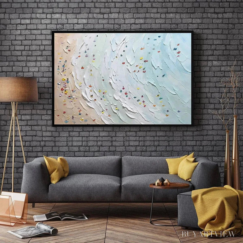 ARTOVITAS Beach Day – Textured Minimalist Beach Scene Painting - image 6