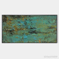 ARTOVITAS Golden Tide – Textured Abstract Painting in Teal and Gold - image 1