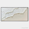 ARTOVITAS White Wave – Textured Minimalist Coastal Abstract Painting in White and Beige - image 1