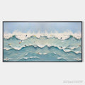 ARTOVITAS Ocean'S Heartbeat – Panoramic Ocean Wave Painting with Surfers - image 1