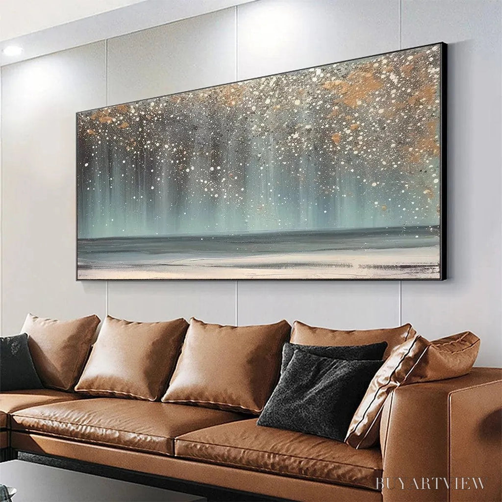 ARTOVITAS Aurora Dust – Textured Abstract Ocean Painting with Gold Accents - image 6
