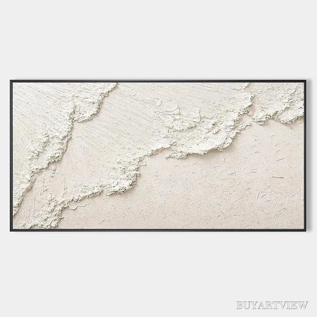 ARTOVITAS White Crest – Textured White Abstract Seascape Impasto Painting - image 1