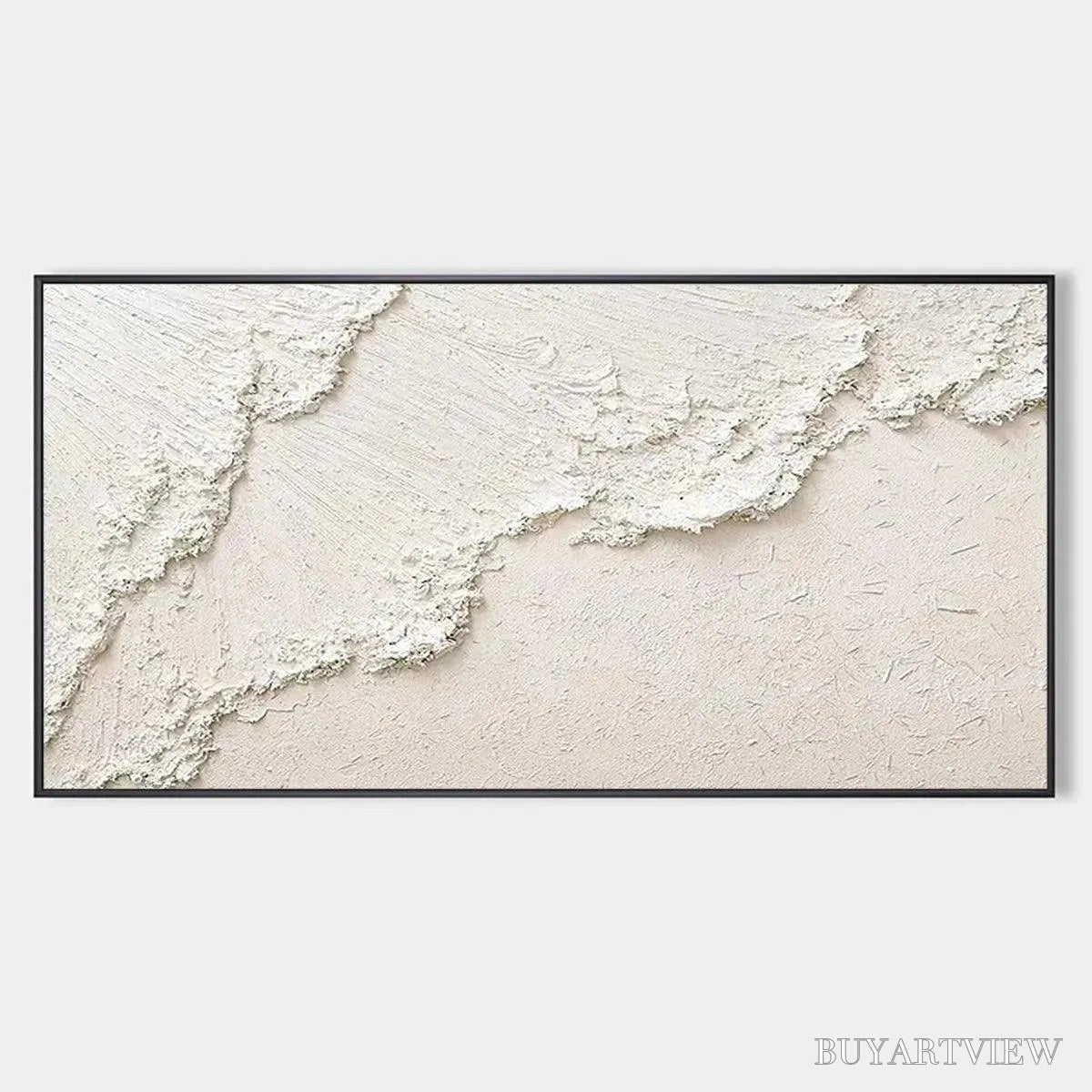 ARTOVITAS White Crest – Textured White Abstract Seascape Impasto Painting - image 1