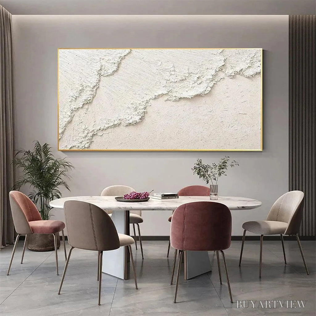 ARTOVITAS White Crest – Textured White Abstract Seascape Impasto Painting - image 2