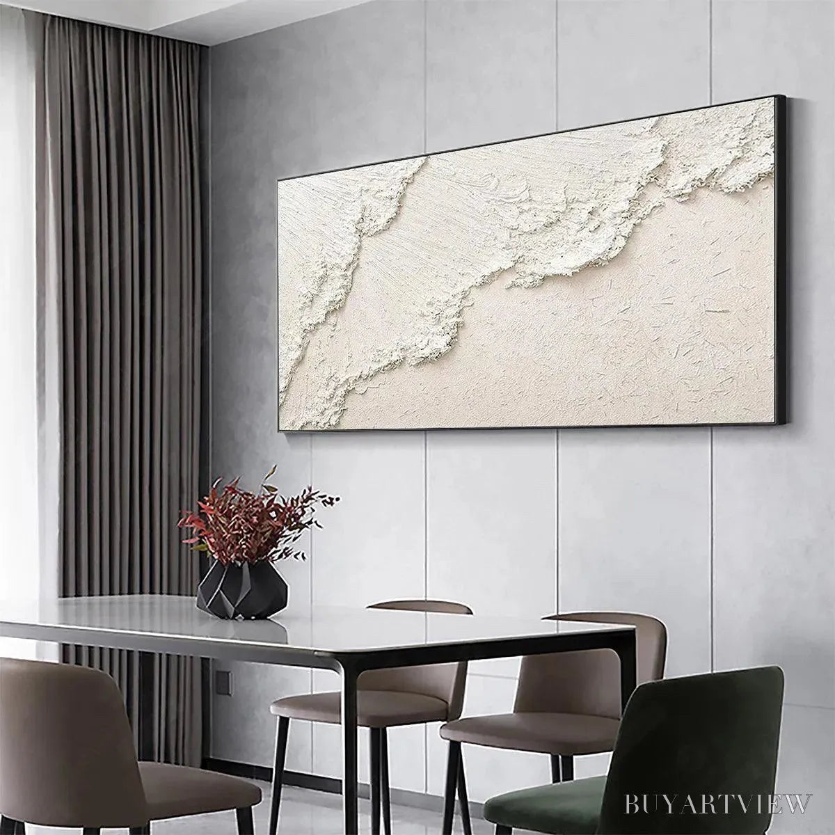 ARTOVITAS White Crest – Textured White Abstract Seascape Impasto Painting - image 4