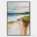 ARTOVITAS Coastal Serenity – Textured Abstract Coastal Landscape Painting - image 1