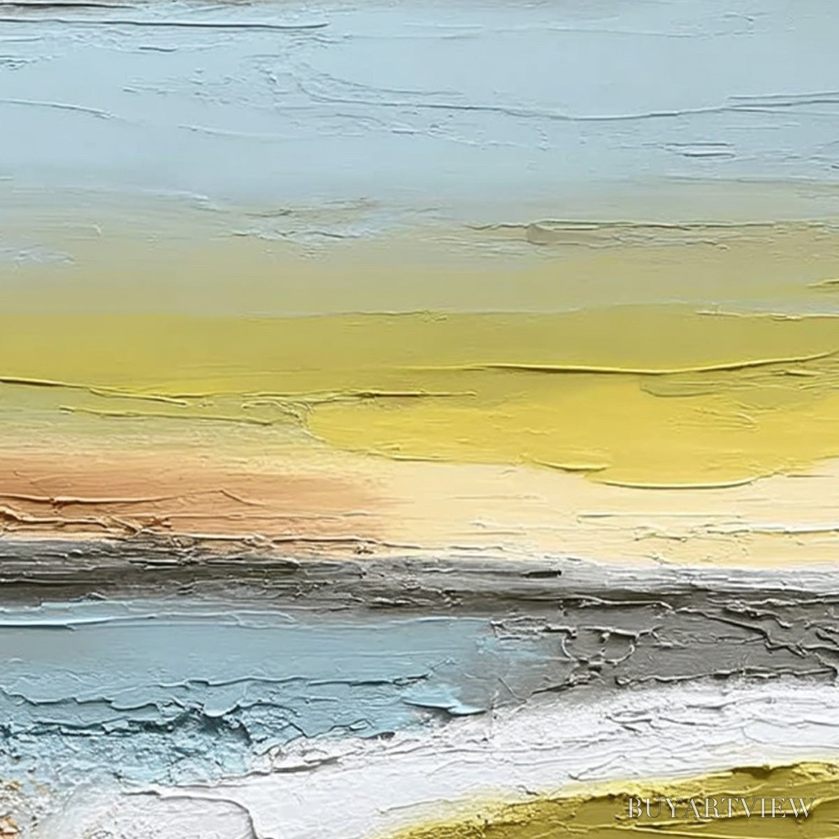 ARTOVITAS Serene Path – Textured Wabi-Sabi Abstract River Landscape - image 3