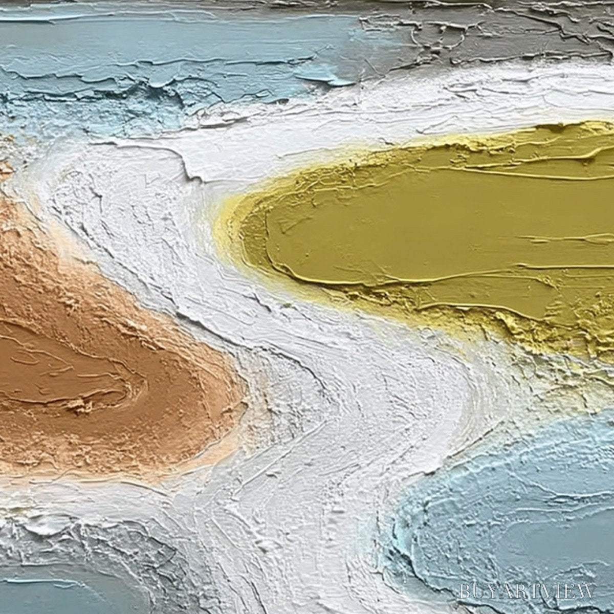 ARTOVITAS Serene Path – Textured Wabi-Sabi Abstract River Landscape - image 5