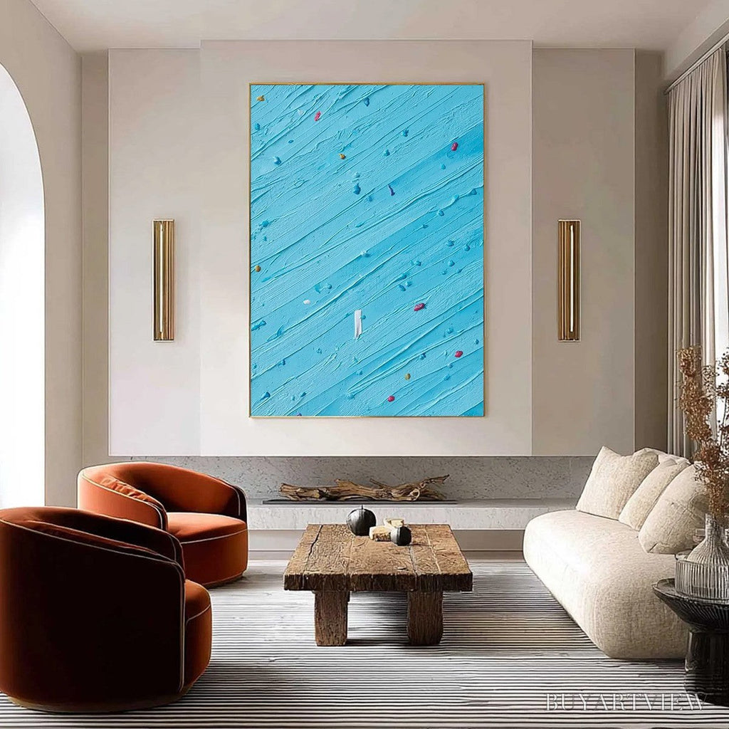 ARTOVITAS Candy Rain – Playful Blue Textured Abstract Impasto - image 2