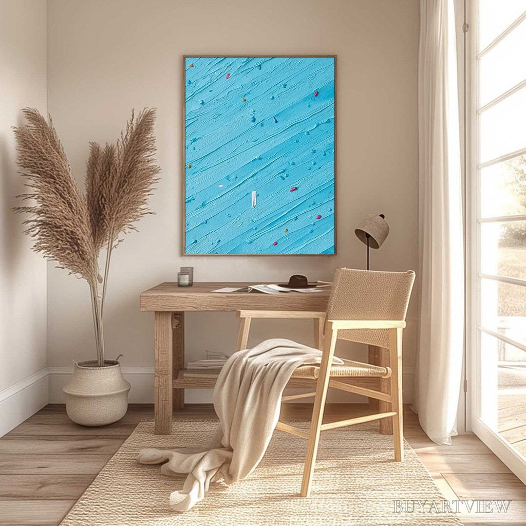 ARTOVITAS Candy Rain – Playful Blue Textured Abstract Impasto - image 4