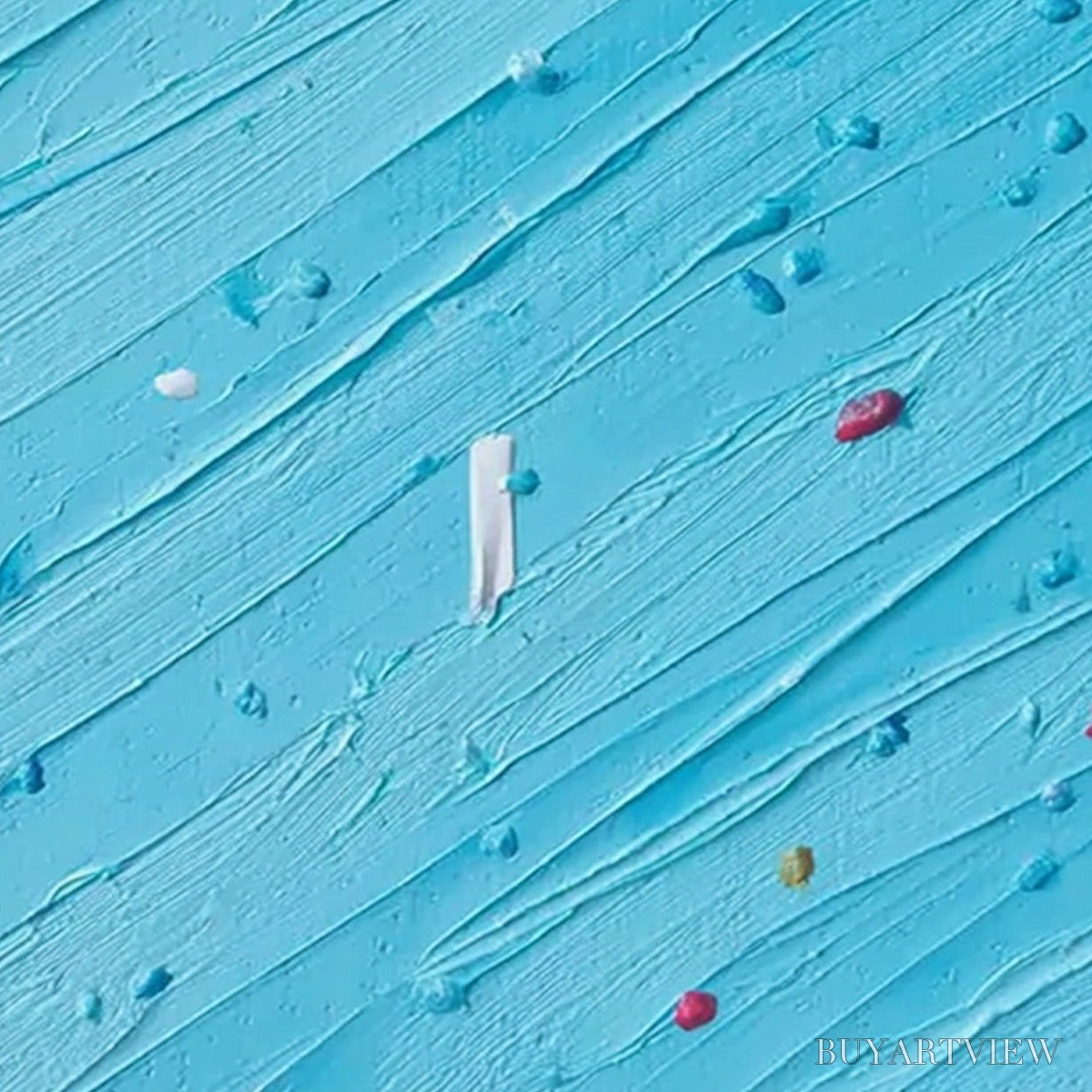 ARTOVITAS Candy Rain – Playful Blue Textured Abstract Impasto - image 5