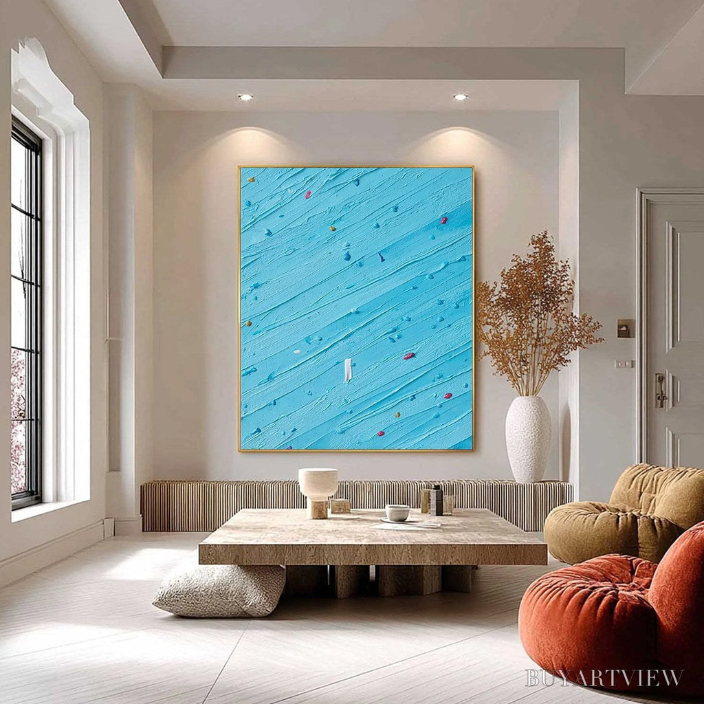 ARTOVITAS Candy Rain – Playful Blue Textured Abstract Impasto - image 6