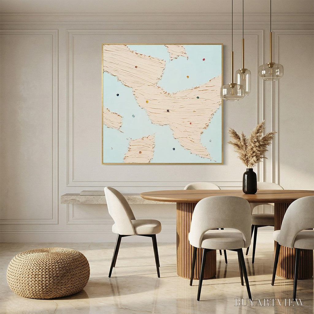 ARTOVITAS Serendipity – Textured Minimalist Painting with Playful Impasto Details - image 2