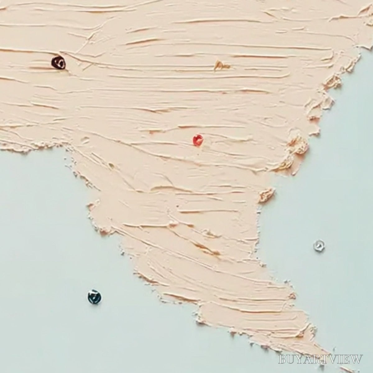 ARTOVITAS Serendipity – Textured Minimalist Painting with Playful Impasto Details - image 3