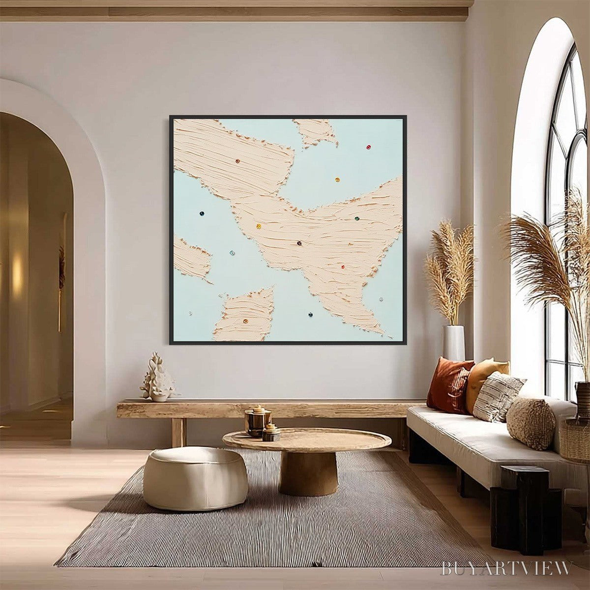 ARTOVITAS Serendipity – Textured Minimalist Painting with Playful Impasto Details - image 6